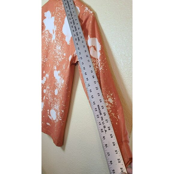 Carhartt Loose Fit T Shirt Men's SM Orange Long Sleeve Workwear Pocket Tie Dye - Picture 6 of 9